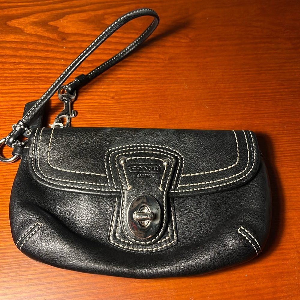 Black Coach wristlet that I completely forgot I had